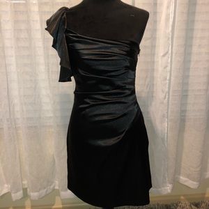 Black one shoulder cocktail  dress